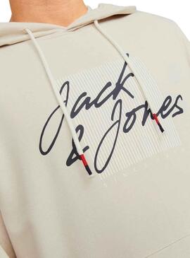 Sudadera Jack And Jones Zuri Beige Para Hombre