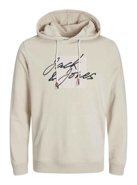 Sudadera Jack And Jones Zuri Beige Para Hombre