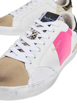 Zapatillas Pepe Jeans Lane Elle Snake Blanco