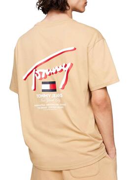 Camiseta Tommy Jeans Reg 3D Street Beige Hombre