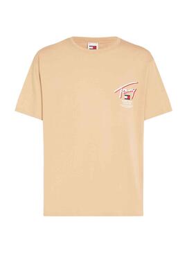 Camiseta Tommy Jeans Reg 3D Street Beige Hombre