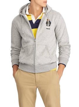 Sudadera Polo Ralph Lauren Oso Gris Para Hombre