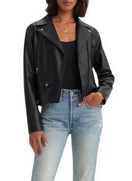 Cazadora Levi's Lelouo Shrunken Moto Negro Mujer