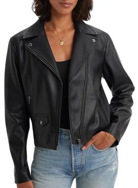 Cazadora Levi's Lelouo Shrunken Moto Negro Mujer