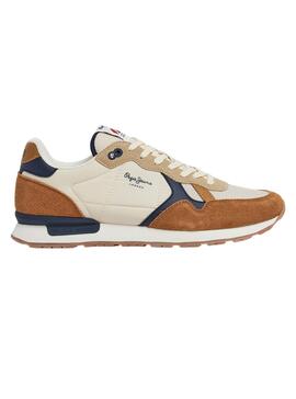 Zapatillas Pepe Jeans Brit Mix Marrón para Hombre