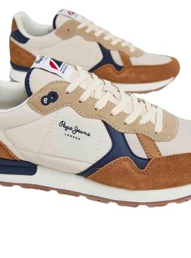 Zapatillas Pepe Jeans Brit Mix Marrón para Hombre