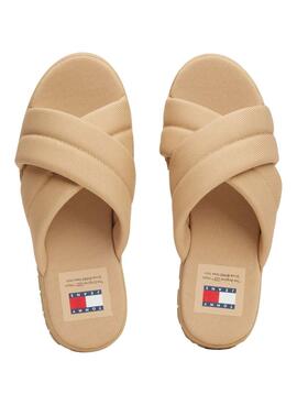 Sandalias Tommy Jeans Letter Beige para Mujer