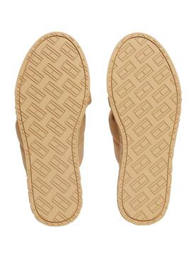 Sandalias Tommy Jeans Letter Beige para Mujer