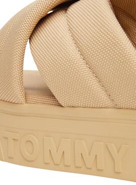 Sandalias Tommy Jeans Letter Beige para Mujer