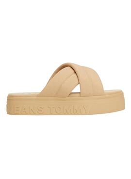 Sandalias Tommy Jeans Letter Beige para Mujer