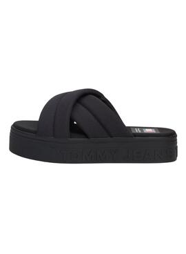 Sandalias Tommy Jeans Letter Negro para Mujer