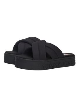Sandalias Tommy Jeans Letter Negro para Mujer