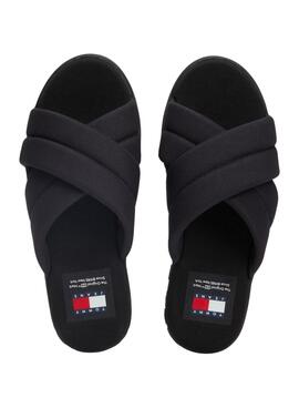 Sandalias Tommy Jeans Letter Negro para Mujer