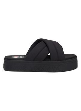 Sandalias Tommy Jeans Letter Negro para Mujer