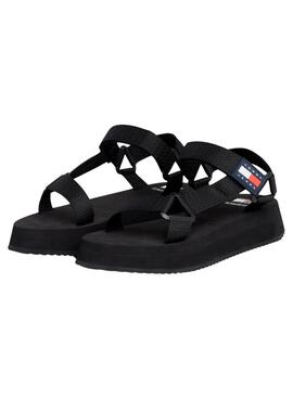 Sandalias Tommy Jeans Patch Negro para Mujer