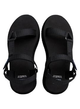 Sandalias Tommy Jeans Patch Negro para Mujer