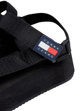 Sandalias Tommy Jeans Patch Negro para Mujer