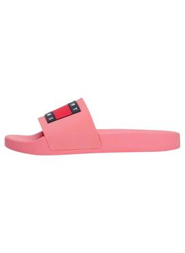 Chanclas Tommy Jeans Flag Rosa para Mujer