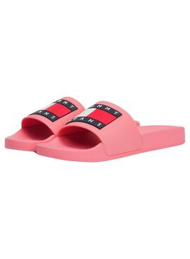 Chanclas Tommy Jeans Flag Rosa para Mujer