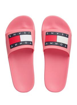 Chanclas Tommy Jeans Flag Rosa para Mujer