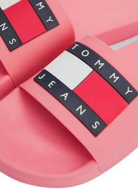 Chanclas Tommy Jeans Flag Rosa para Mujer