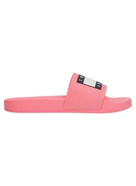 Chanclas Tommy Jeans Flag Rosa para Mujer