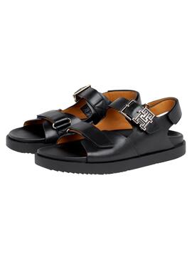 Sandalias Tommy Hilfiger Hardware Negro para Mujer