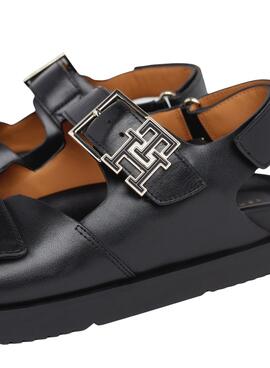 Sandalias Tommy Hilfiger Hardware Negro para Mujer