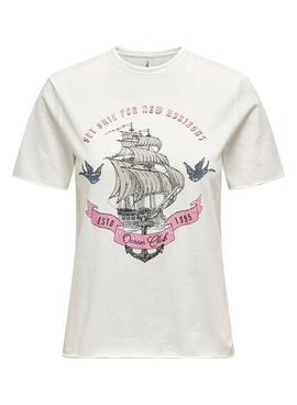 Camiseta Only Lucy Blanco para Mujer