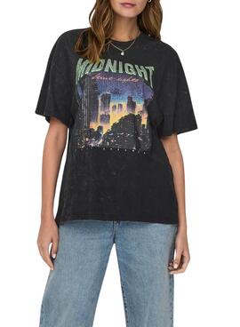 Camiseta Only Lucca Midnight Negro para Mujer