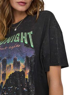 Camiseta Only Lucca Midnight Negro para Mujer