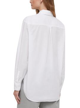 Camisa Calvin Klein Woven Label Blanco Mujer