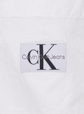 Camisa Calvin Klein Woven Label Blanco Mujer