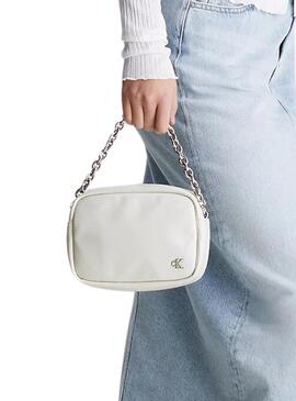 Bolso Calvin Klein Chain Blanco para Mujer
