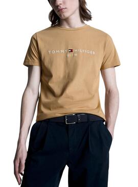 Camiseta Tommy Hilfiger Logo Kaki para Hombre