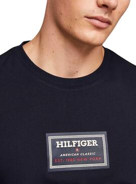 Camiseta Tommy Hilfiger Label HD Marino Hombre