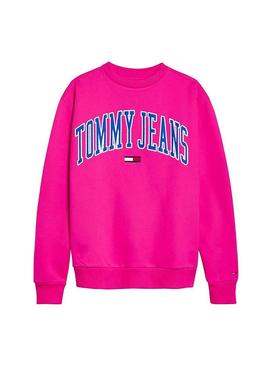 Sudadera Tommy Jeans Collegiate Crew Rosa Hombre