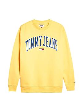 Sudadera Tommy Jeans Collegiate Amarillo Hombre