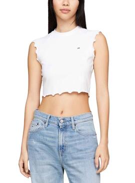 Camiseta Tommy Jeans Lock Blanco para Mujer