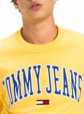 Sudadera Tommy Jeans Collegiate Amarillo Hombre