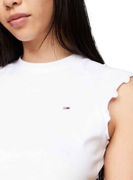 Camiseta Tommy Jeans Lock Blanco para Mujer