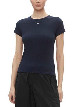 Camiseta Tommy Jeans Slim Marino para Mujer