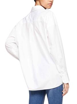 Camisa Tommy Jeans Script Blanco para Mujer