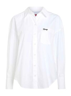 Camisa Tommy Jeans Script Blanco para Mujer