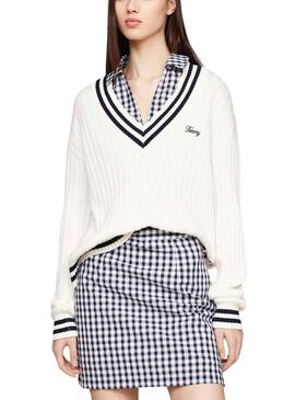 Jersey Tommy Jeans Script Blanco para Mujer