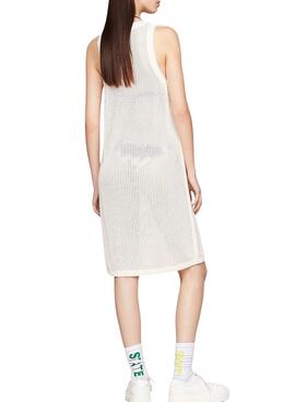 Vestido Tommy Jeans Open Blanco para Mujer