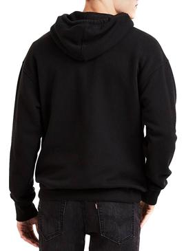 Sudadera Levis Oversized Varsity Negro Hombre 