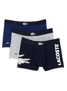 Pack 3 Calzoncillos Lacoste Sport Marino Hombre