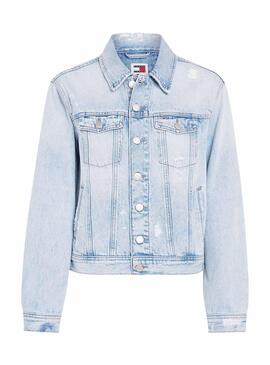 Cazadora Tommy Jeans Mom Azul para Mujer