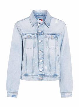 Cazadora Tommy Jeans Mom Azul para Mujer